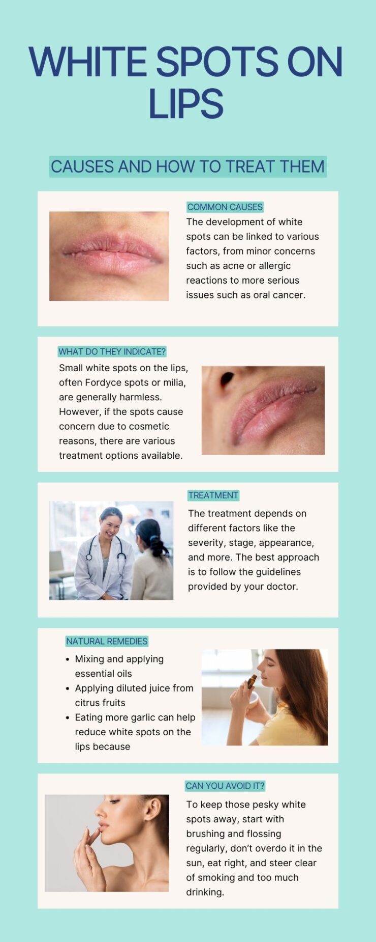 White Spots on Lips causes and treatment